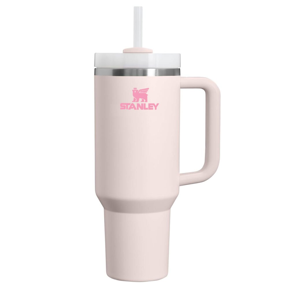 STANLEY Quencher H2.0 Tumbler with Handle and Straw 40 oz | Flowstate 3-Position Lid | Cup Holder Compatible | Insulated Stainless Steel Cup | BPA-Free | Rose Quartz 2.0