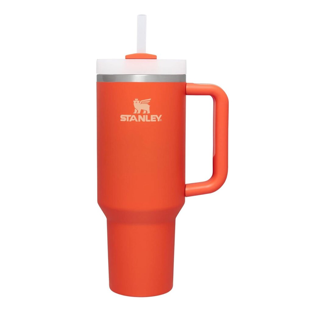 STANLEY Quencher H2.0 Tumbler with Handle and Straw 40 oz | Flowstate 3-Position Lid | Cup Holder Compatible | Insulated Stainless Steel Cup | BPA-Free | Orange 2.0
