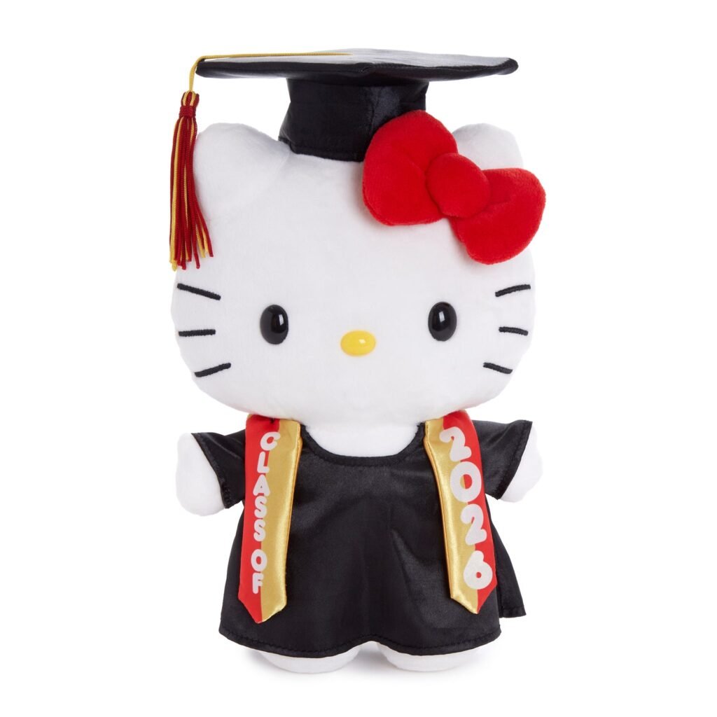 Hello Kitty 9″ Cap and Gown Graduation Plush (Red)