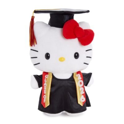 Hello Kitty 9″ Cap and Gown Graduation Plush (Red)