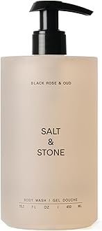 Salt & Stone Body Wash with Antioxidants for Deep Moisture | For Women & Men, Sulfate, Paraben, & Dye Free, Leaving Skin Soft and Hydrated | Black Rose & Oud 15.2 fl oz