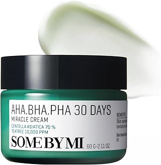 SOME BY MI AHA BHA PHA 30 Days Miracle Cream – 2.02oz, 60ml – Mild Exfoliating Salicylic Acid & Centella Face Moisturizer for All Skin Types – Daily Soothing & Clarifying Face Cream – Korean Skin Care