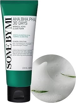 SOME BY MI AHA BHA PHA 30 Days Miracle Acne Clear Foam – 3.38oz, 100ml – Korean Acne Face Wash for Smooth & Clear Skin – Salicylic Acid Cleanser for Exfoliation & Sebum Control – Korean Skin Care