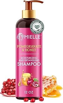 Mielle Organics Pomegranate & Honey Detangling & Moisturizing Shampoo – Curly Hair Shampoo for Women – Enriched with Honey & Babassu Oil to Lift Dirt, Loosen Tangles & Retain Moisture (12 Fl Oz)