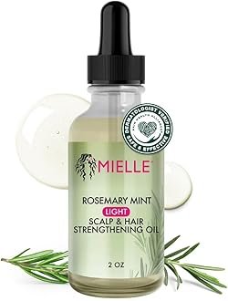 Mielle Organics Rosemary & Mint Light Hair Oil, Split Ends & Dry Scalp Treatment – Infused with Biotin & Essential Oils for Strengthening, Soothing, Moisturizing & Encouraging Longer Hair (2 Oz)