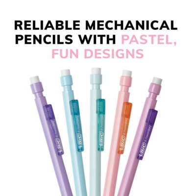 BIC Xtra-Smooth Pastel Mechanical Pencils with Erasers, Medium Point (0.7mm), 24-Count Pack