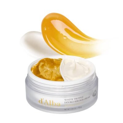 d’alba Piedmont White Truffle Double Serum & Cream, Vegan Skincare, 2-in-1 Face Moisturizer, Vegan Collagen, Skin Firming and Tightening, Non Comedogenic, All Skin Types (2.46 oz)