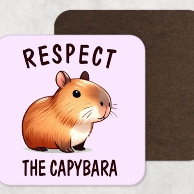 Respect The Capybara Coaster – Gift for her – Gift for Him – Capybara Gift  – Funny Gift For Her – Best Friend – I Love Capybaras