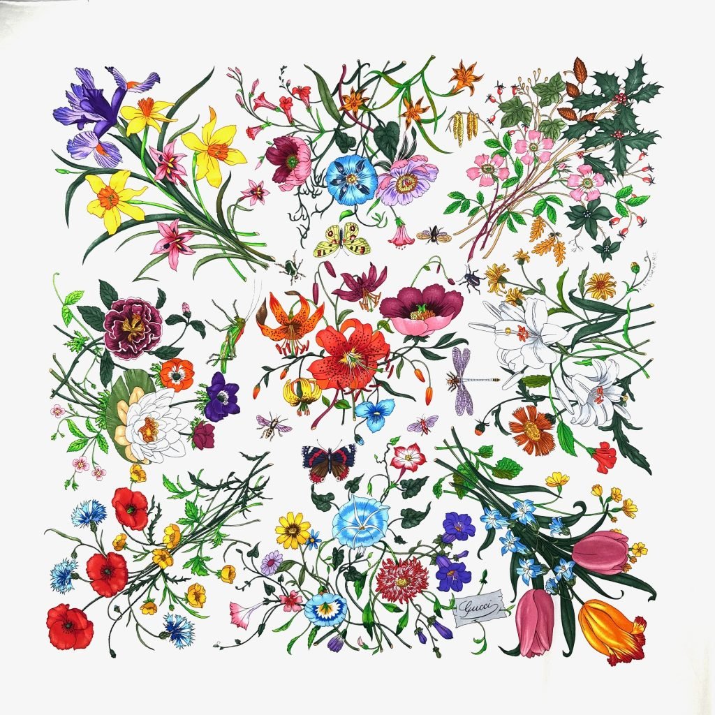 Gucci Printed Flora silk twill carré