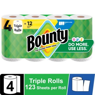 Bounty Paper Towels Select-A-Size White, 12 Double Rolls, 82 Sheets Per Roll