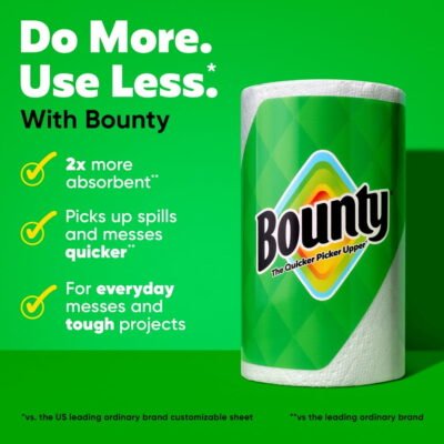 Bounty Select-a-Size Paper Towels, 12 Double Rolls, White
