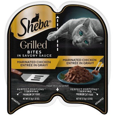Sheba Grilled in Savory Sauce Variety Pack Adult Cat Wet Food, 2.64-oz tray, case of 24