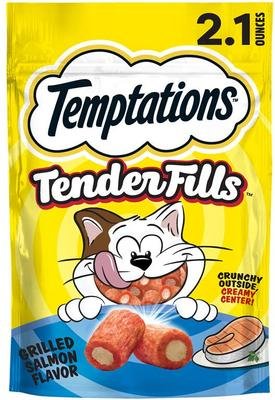 Temptations Tender Fills Grilled Salmon Flavor Soft & Crunchy Cat Treats, 4.6-oz pouch