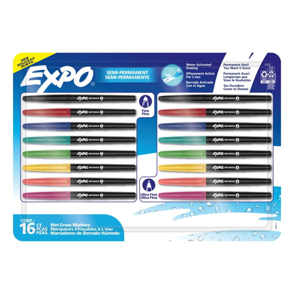 EXPO Dry Erase Markers, Low Odor Ink, Black, Fine Tip, 40 Count – Whiteboard, Calendar, Organization, Essential Supplies for Office, School, Classroom, Teachers