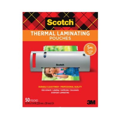 Scotch Laminating Pouches, 3 mil, 9″ x 11.5″, Gloss Clear, 200/Pack