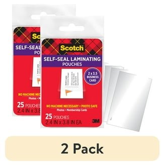 Scotch Self-Sealing Laminating Pouches, 9.5 mil, 2.81″ x 3.75″, Gloss Clear, 5/Pack