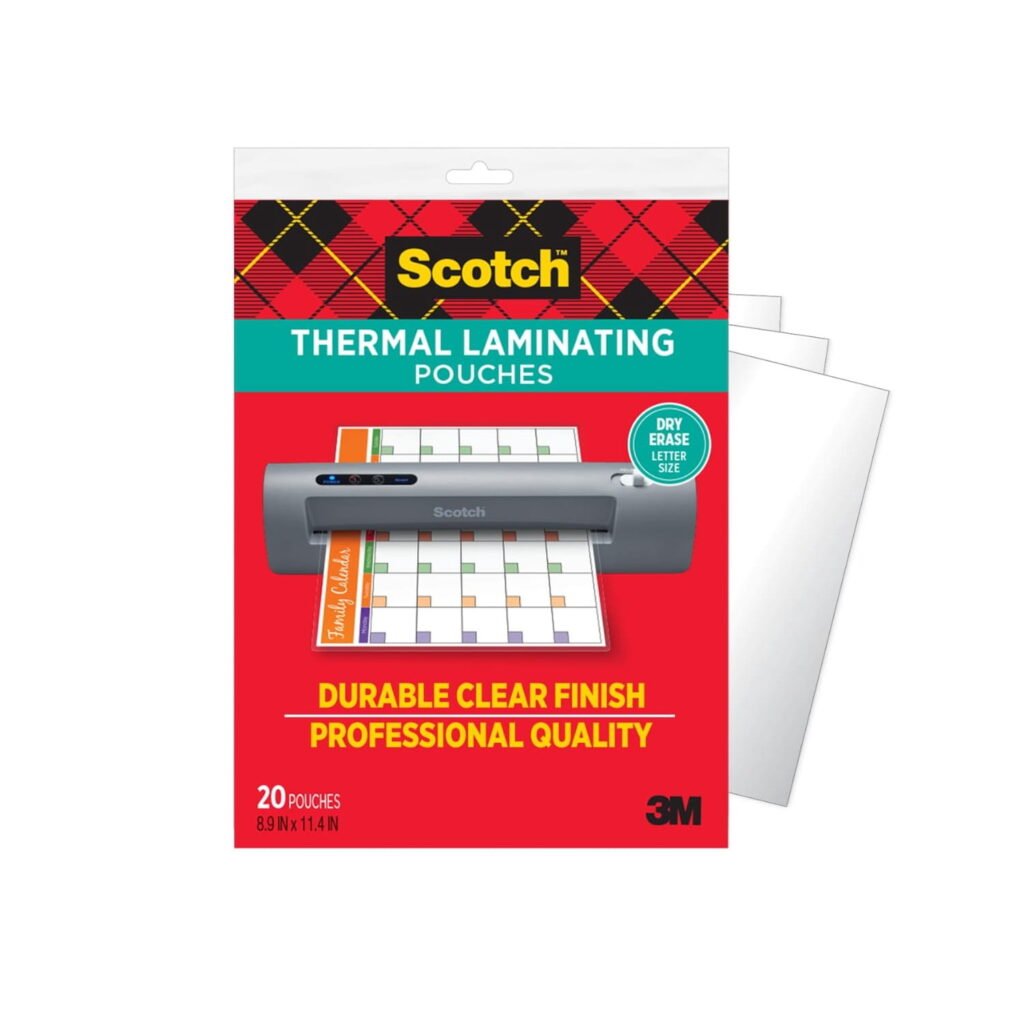 Scotch Self-Sealing Laminating Sheets, 6 mil, 9.06″ x 11.63″, Gloss Clear, 10/Pack