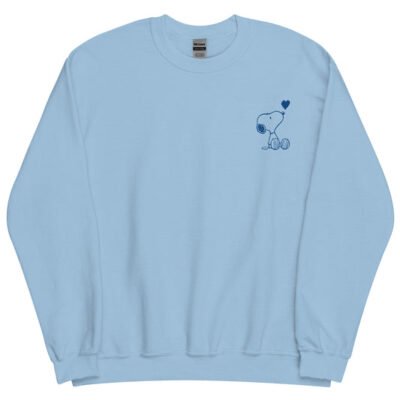 Peanuts Embroidered Crewneck Snoopy Love