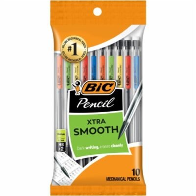 BIC Xtra-Smooth Mechanical Pencils with Erasers, Medium Point (0.7mm), 10-Count Pack
